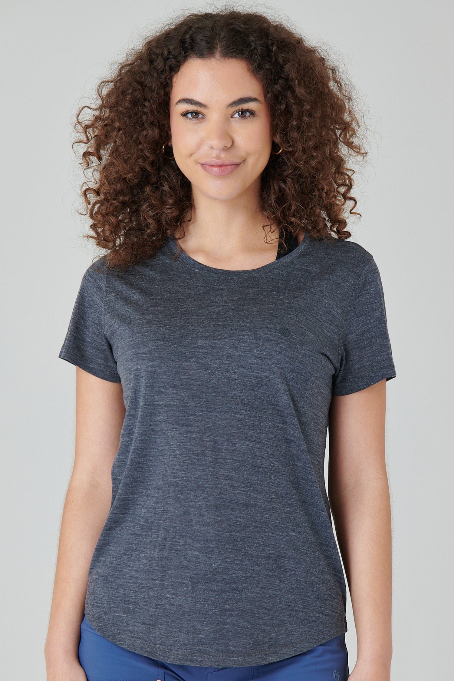 Merino Wool Crew Neck T-shirt - Charcoal - Xlarge / Uk16 - Womens - Acai Outdoorwear
